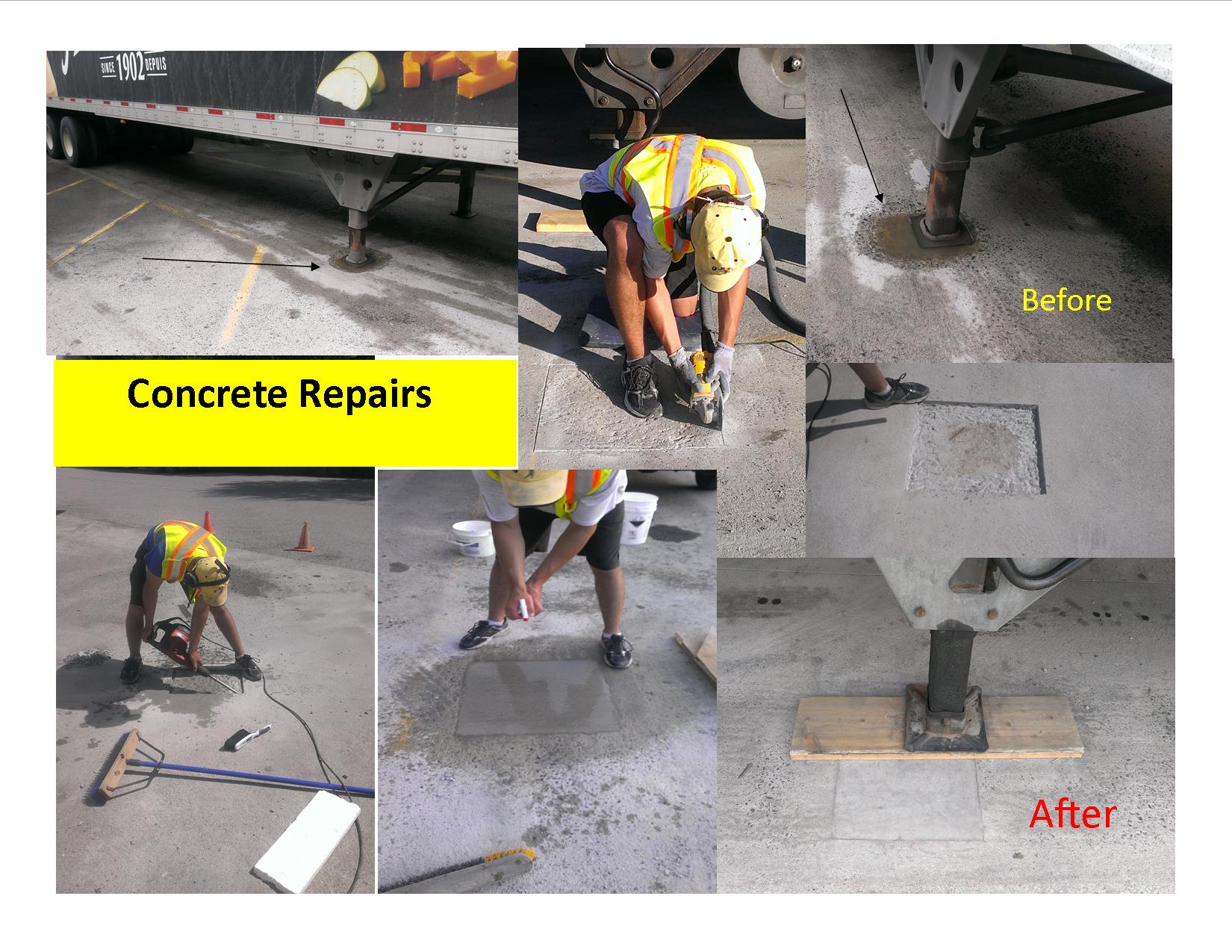 concrete repair before and after
